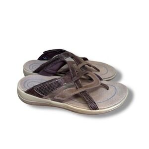Orthofeet Clio 970 Brown Toe Post Sandals Women's Size 8.5 Comfort Slides Shoes